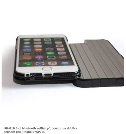 SB-01B 3v1 bluetooth selfie tyč, pouzdro a držák v jednom pro iPhone 66P6S