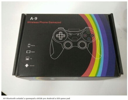A9 Bluetooth ovladač a gamepad a držák pro Android a iOS game pad