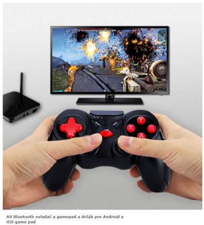 A9 Bluetooth ovladač a gamepad a držák pro Android a iOS game pad