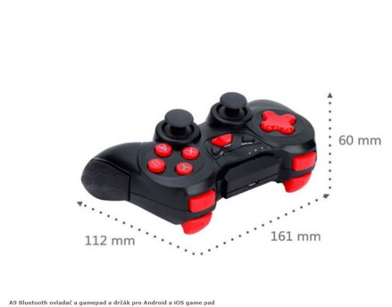 A9 Bluetooth ovladač a gamepad a držák pro Android a iOS game pad