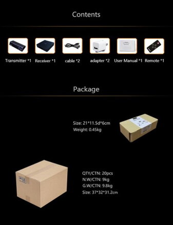 MEASY W2H MAX 30m, 4x1 - Bezdrátový HDMI extender