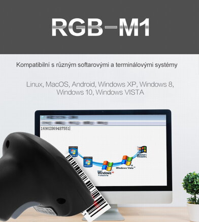RGB-M1 USB CCD čtečka čárových 1D kódů