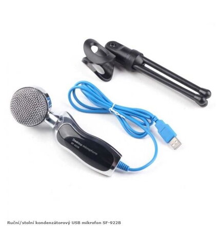 Ruční/stolní kondenzátorový USB mikrofon SF-922B