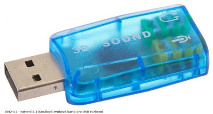 SM2-51 - externí 5.1 kanálová zvuková karta pro USB rozhraní