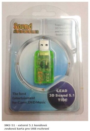 SM2-51 - externí 5.1 kanálová zvuková karta pro USB rozhraní