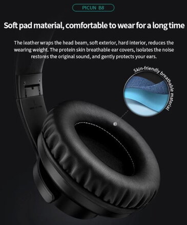 B8 skládací Bluetooth sluchátka s mikrofonem