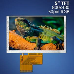 5" TFT, 800x480, RGB, 50pin displej