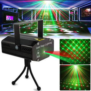 LE01 disco laser - mini laserový projektor světlo (zelený + červený)