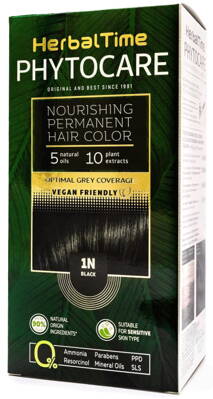 Herbal Time Phytocare barva na vlasy 90% natural Vegan 1N černa