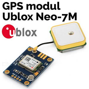 GPS/GLONASS modul Ublox Neo-7M Arduino, anténa