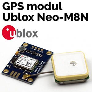 GPS/GLONASS modul Ublox Neo-M8N Arduino, anténa