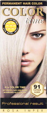 Dlouhotravající Barva na vlasy Color Time - 91 - Platinová blond 85ml