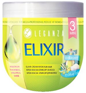 Leganza Elixir - maska na vlasy s Kolagenem a Olivovým olejem 1000 ml