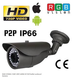 RGB-I7ENH1 720P 1MP FullHD IP P2P bullet venkovní kamera