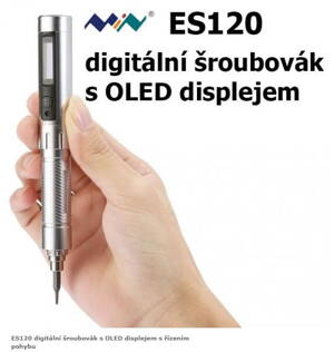 ES120 digitální šroubovák s OLED displejem s řízením pohybu