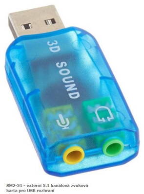 SM2-51 - externí 5.1 kanálová zvuková karta pro USB rozhraní