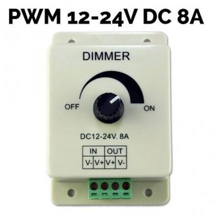 Stmívač dimmer, DC 12-24V, 8A