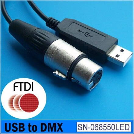 USB do XLR 5P DMX interface kabel DMX512 uDMX FTDI originální