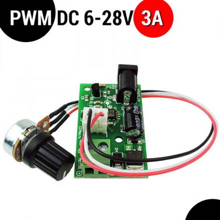 Regulátor otáček pro stejnosměrné motory - PWM DC 6V-28V 3A