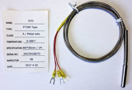RTD PT100 Teplotní čidlo, tube a kovovým opředením