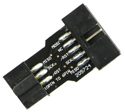 10 pin na 6 pin adaptér pro AVRISP USBASP STK500