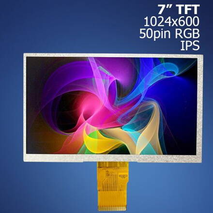 7" TFT, IPS, 1024x600, RGB, 50pin displej