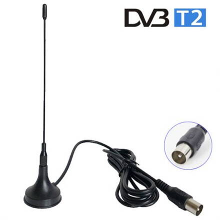 DTV-01 Kompaktní pasivní DVB-T2 anténa 1.5m kabel