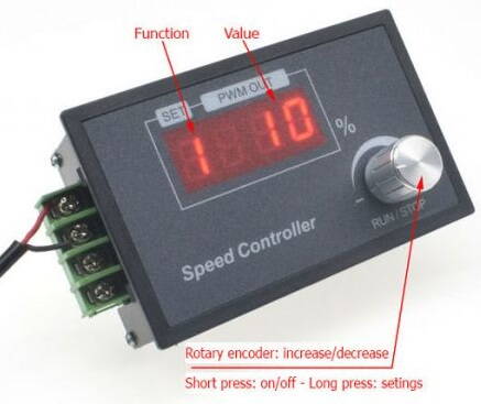 QA-26C 6-60V DC PWM LCD regulátor otáček pro stejnosměrné DC motory