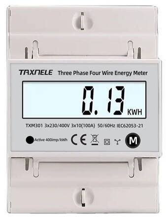 TXM301 Třífázový digitální elektroměr na DIN lištu