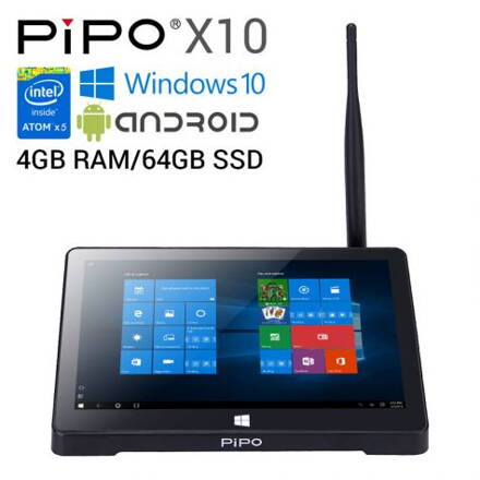 Mini PC Pipo X10s - 10,1", 64 GB SSD, 6 GB RAM, HDMI, Wi-Fi X100464P Windows 10 Pro