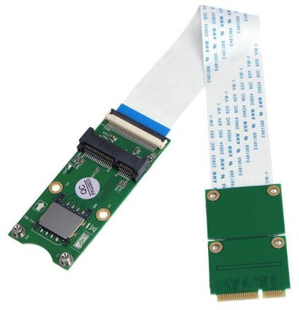 Mini PCI-E X mSATA Flexible Extender Cable with SIM 8 Pin Card Slot