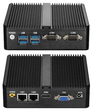 M2022 J4125 průmyslové mini PC, barebone, fanless