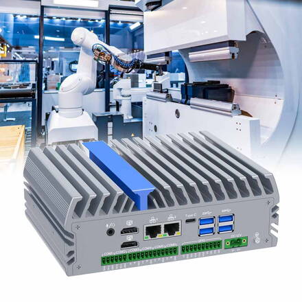 IEXP-322 průmyslové PC, Intel N100, DDR5, 2× 2.5G LAN, 6× COM