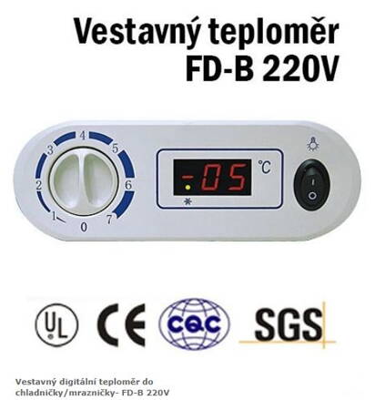 Vestavný digitální teploměr do chladničky/mrazničky- FD-B 220V