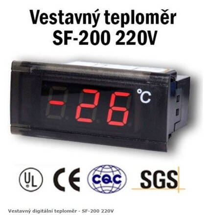 Vestavný digitální teploměr - SF-200 220V