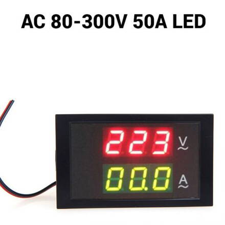 DL85-2041 AC 80-300V 50A 2v1 LED digitální ampérmetr/voltmetr panelový