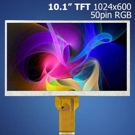 10.1" TFT, 1024x600, RGB, 50pin displej