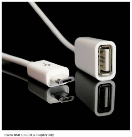 Micro USB-USB OTG adaptér bílý