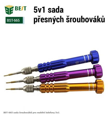 BST-665 sada šroubováků pro mobilní telefony 5v1